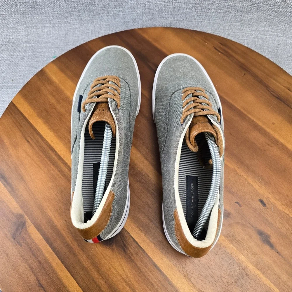 Tommy Hilfiger Men's Gray Canvas Low Top‎ Sneakers Casual Shoes